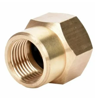 Threaded Pipe To Hose Connector, Brass, Double Female 1/2 NPT x 3/4 In. NH