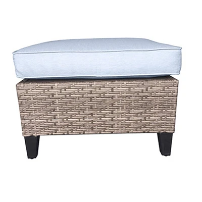 Serronova CushionedOttoman, Light Gray Wicker/Aluminum