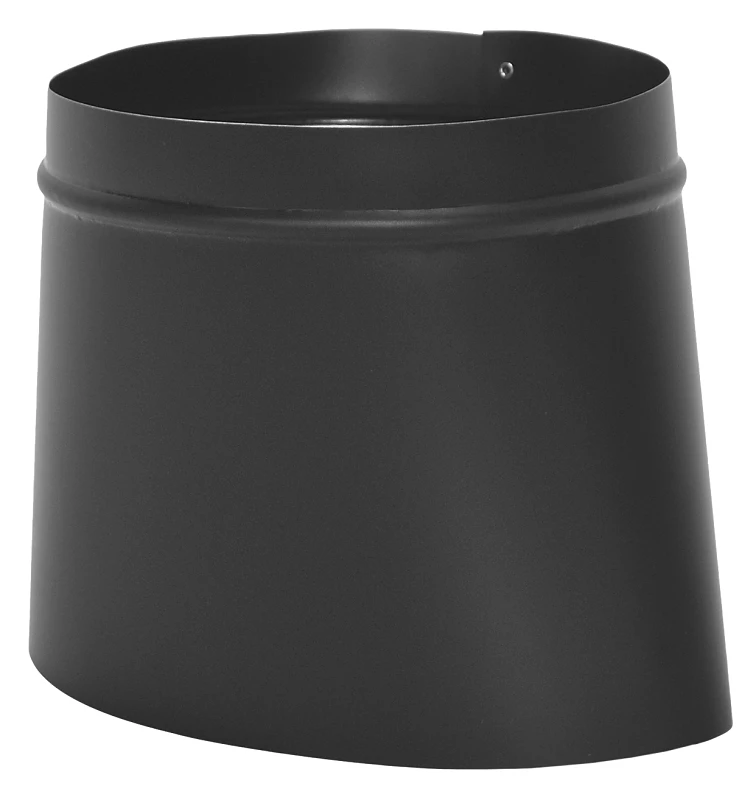 Black Stove Pipe Oval-To-Round Adapter, 24 Gauge, 8 In.