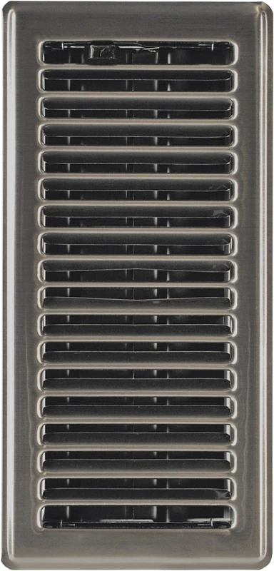 Contemporary Floor Register, Satin Nickel, 4 x 10 In.