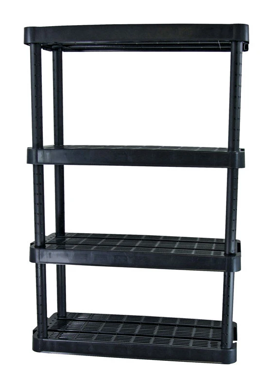 4-Shelf Shelving Unit, White Plastic,31 x 16 in. x 56 in.