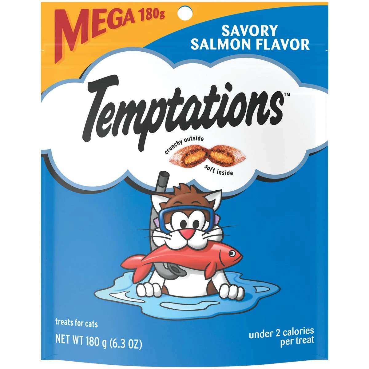 Temptations Cat Treats, Savory Salmon, 6.35 oz.