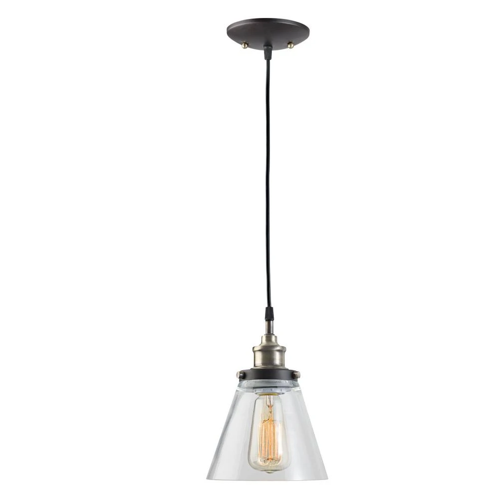 1-light Vintage Edison Antique Brass And Bronze Hanging Pendant - Model 64750