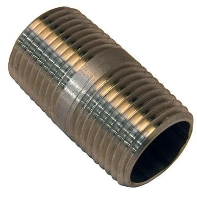 Stainless Steel Pipe Nipple, 3/8 In. x Short