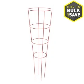 Tomato Cage, Heavy-Duty, Red, 54 In.