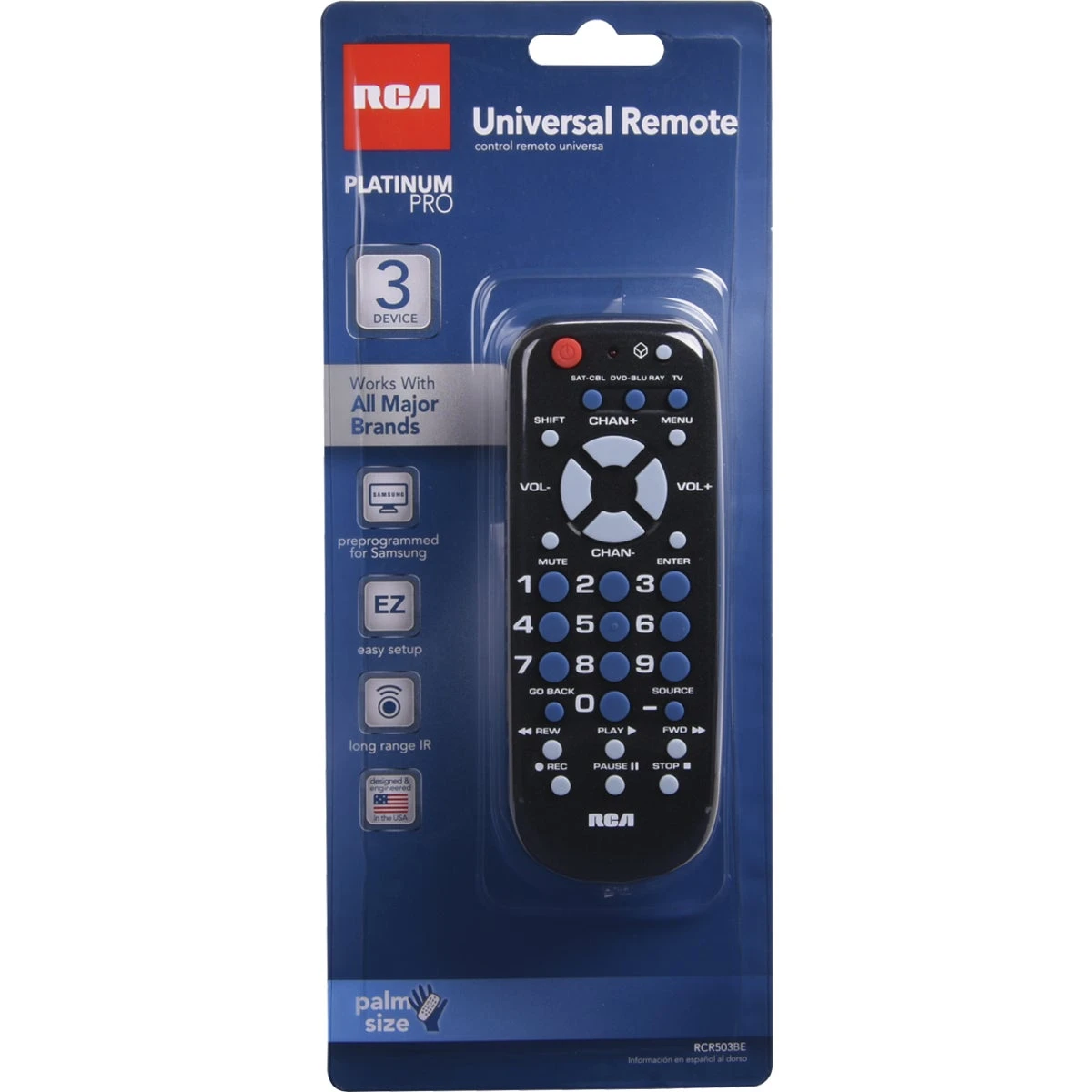 Universal Remote Control, Palm Style, 3-Device