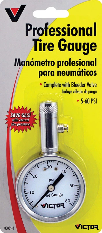 Dial Tire Gauge, 60 PSI