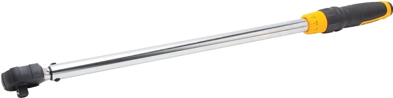 Micrometer Torque Wrench, Forward and Reverse Torque Applications, Rubber Bumper, 1/2 In. Drive