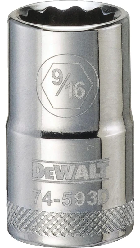 SAE Socket, Shallow, 12-Point, 9/16 In., 1/2 In.