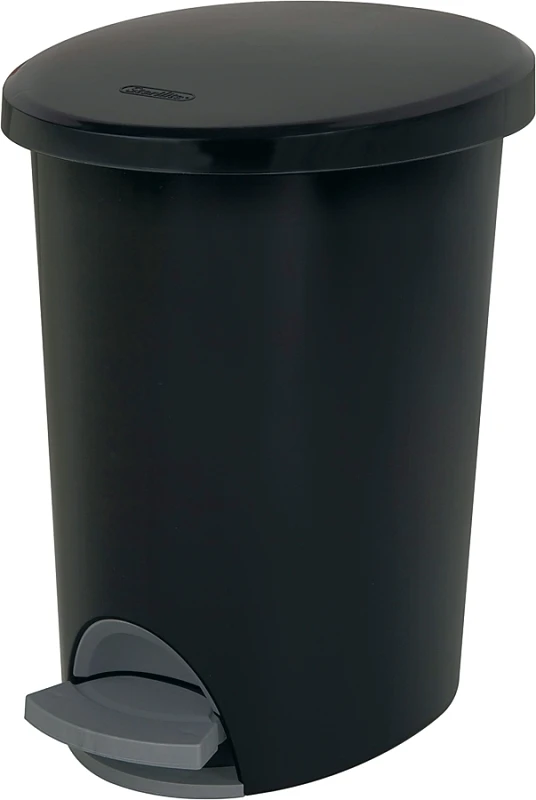 Ultra Step-On Wastebasket, Black, 2.6-Gal.