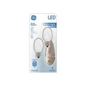 LED Night Light Bulb, C7, White, 0.5 Watt