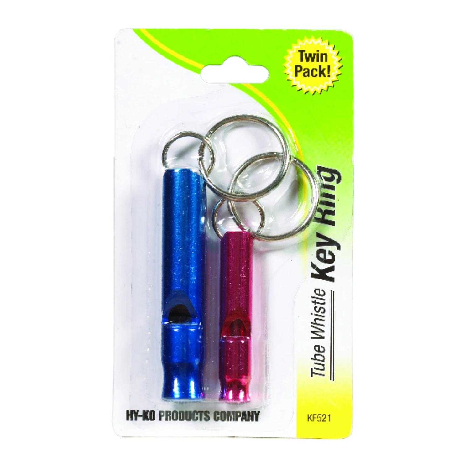 Tube Whistle Key Ring, Assorted, 2-Pk.