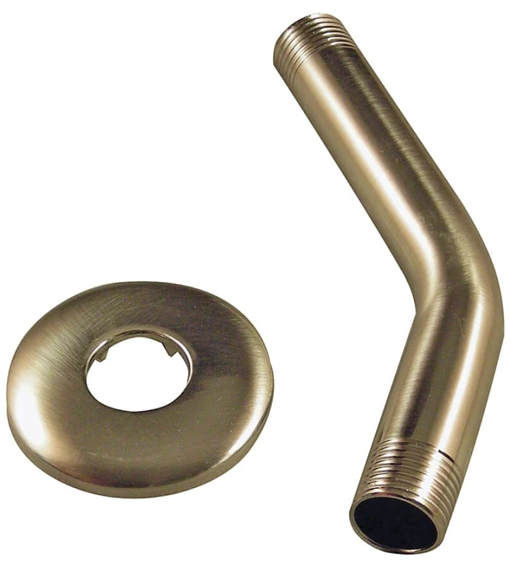 Shower Arm & Flange Assembly, Brushed Nickel, 6 x 1/2 In. Iron Pipe