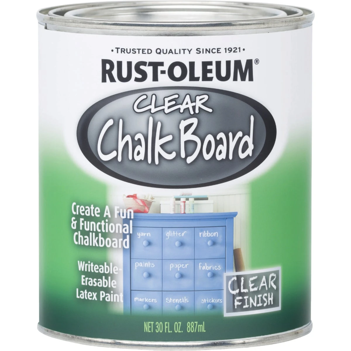 Specialty Chalkboard Latex Paint, Brush-On, Clear, 30-oz.
