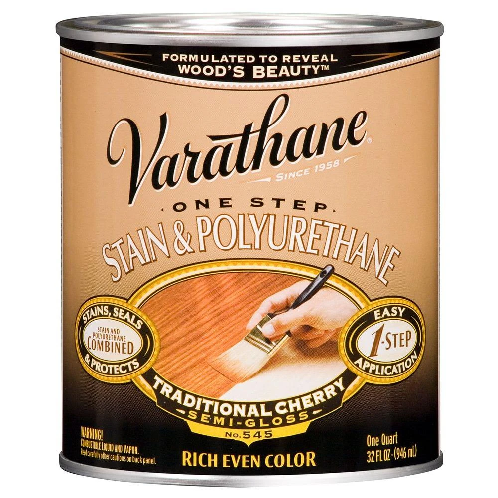 Traditional Cherry Wood Stain & Polyurethane, Qt.