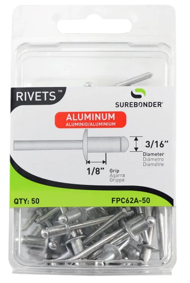 50-Pack Short Aluminum Rivets