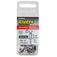 Aluminum Rivets, Short, Brown, 1/8-In. Dia., 25-Pk.