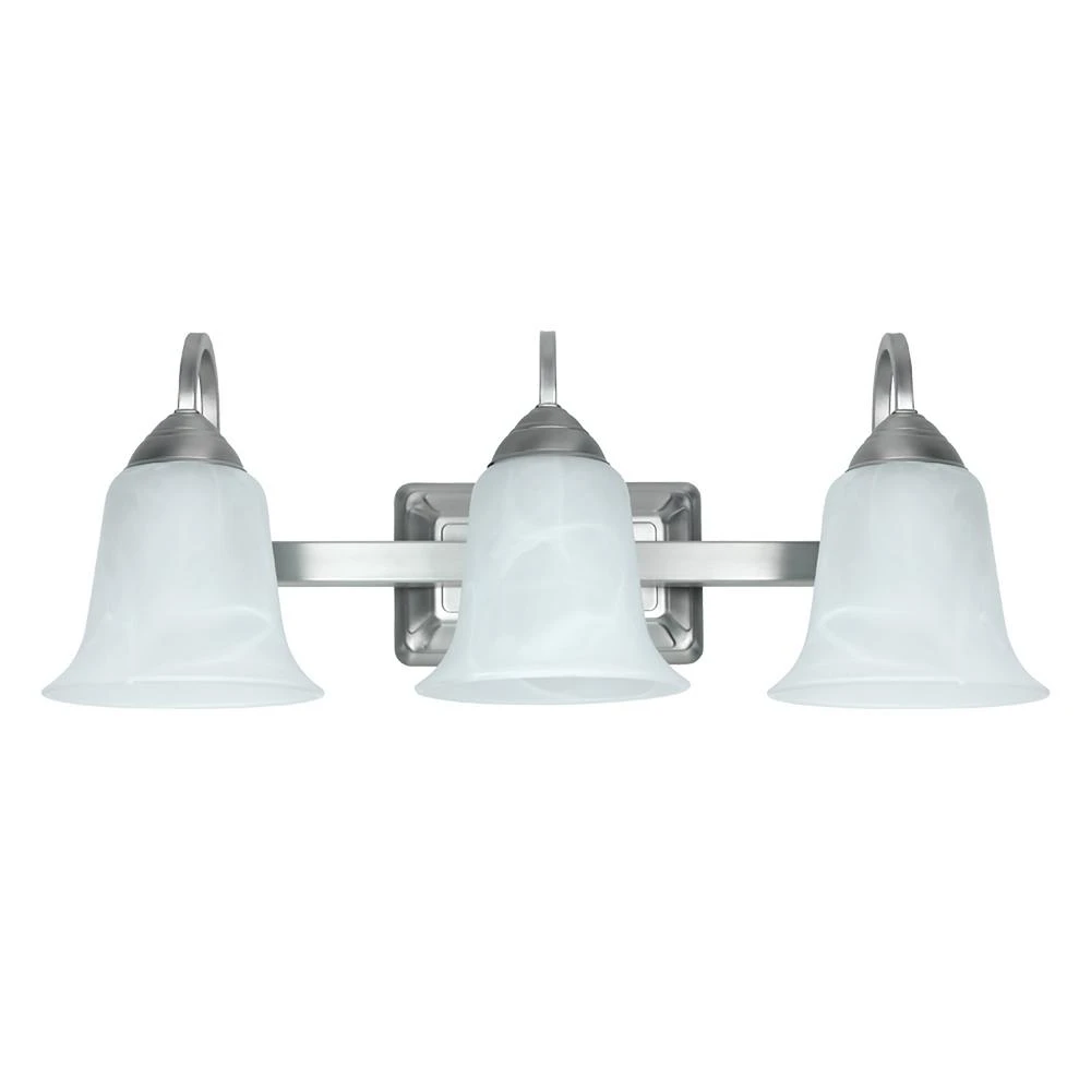 LED Vanity Light Fixture, 3-Light, Brushed Nickel, 26-Watt