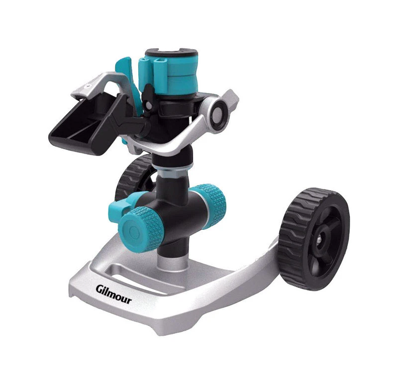 Impulse Sprinkler With Wheel Base, Metal