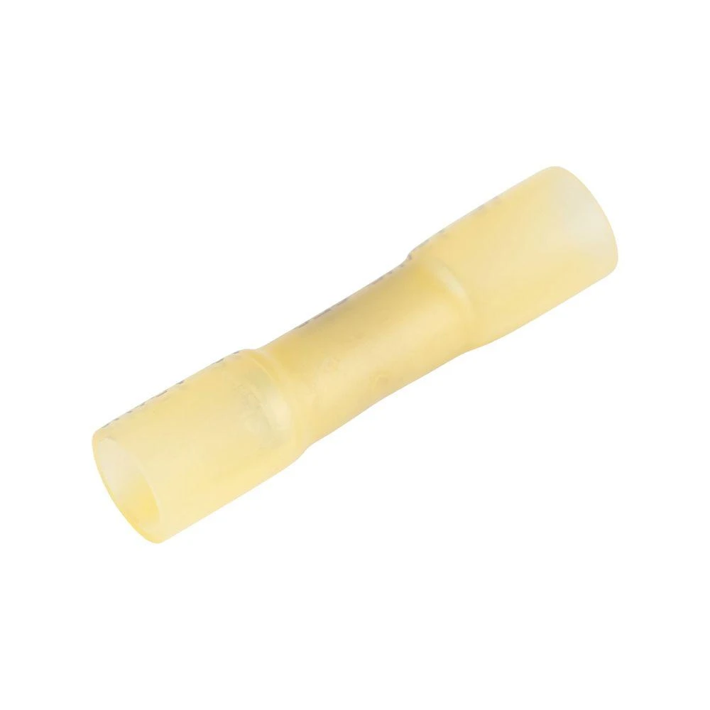Butt Splice Connector, Yellow, Heat Shrink, 12-10 AWG; 5-Pk.