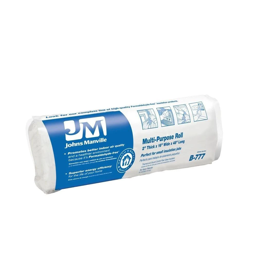 R6.7 Unfaced Multi-purpose Fiberglass Insulation Roll, 2 X 16 X 48-inches, 5.33 Sq. Ft.