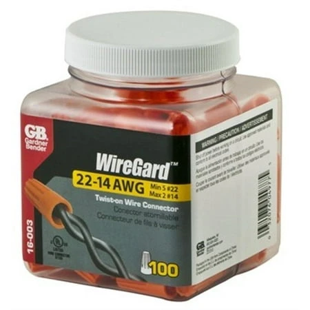 Wire Connector, Twist-On, 22-14-AWG, Orange, Small, 100-Pk.