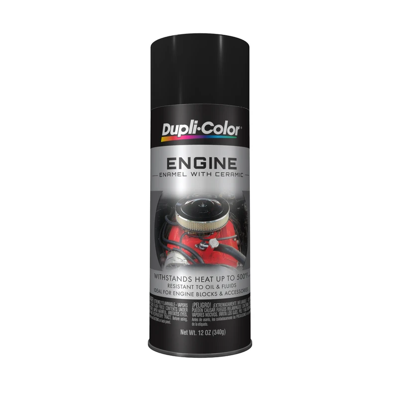 Gloss Black Engine Enamel Spray With Ceramic 12 Oz - High Heat Resistance