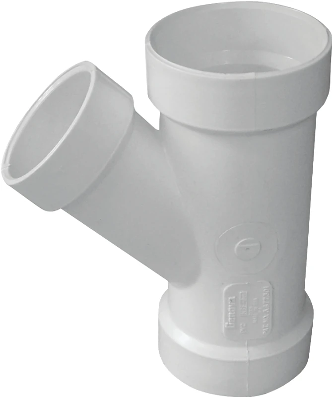 Pvc Dwv Wye Reducing Pipe 4 X 4 X 2 Inch, Schedule 40, White