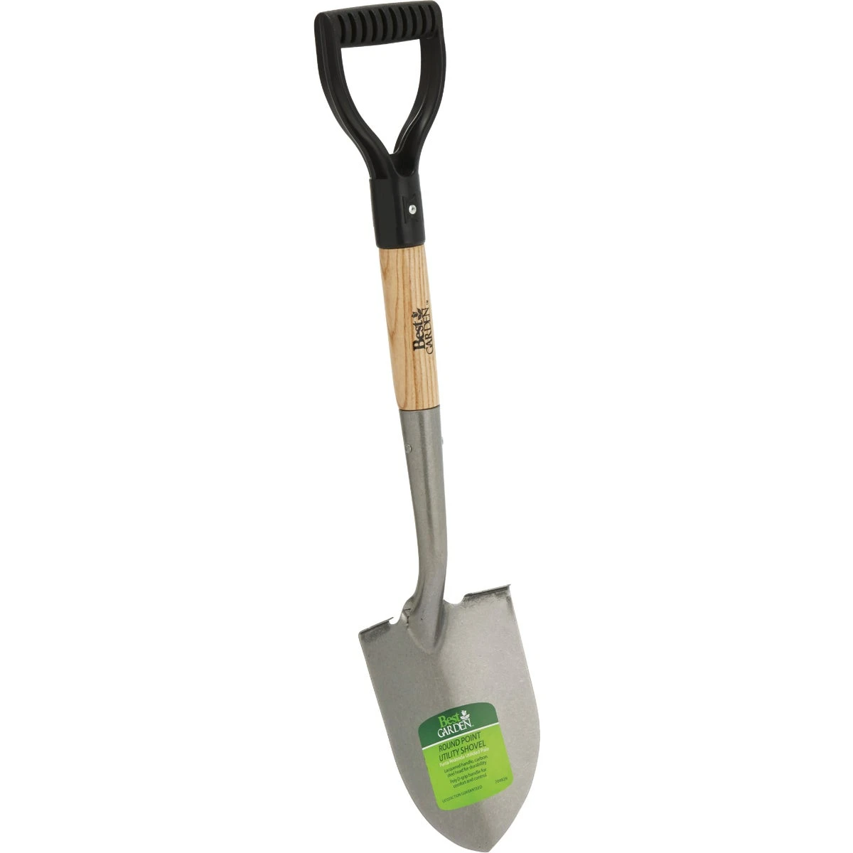 18 Inch Wood D-handle Round Point Utility Shovel With Carbon Steel Head