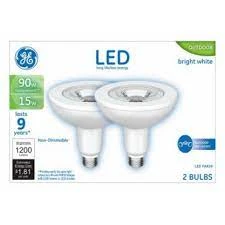 LED Outdoor Floodlights, Warm White, PAR38 Medium Base, 15 Watt, 2-Pk.