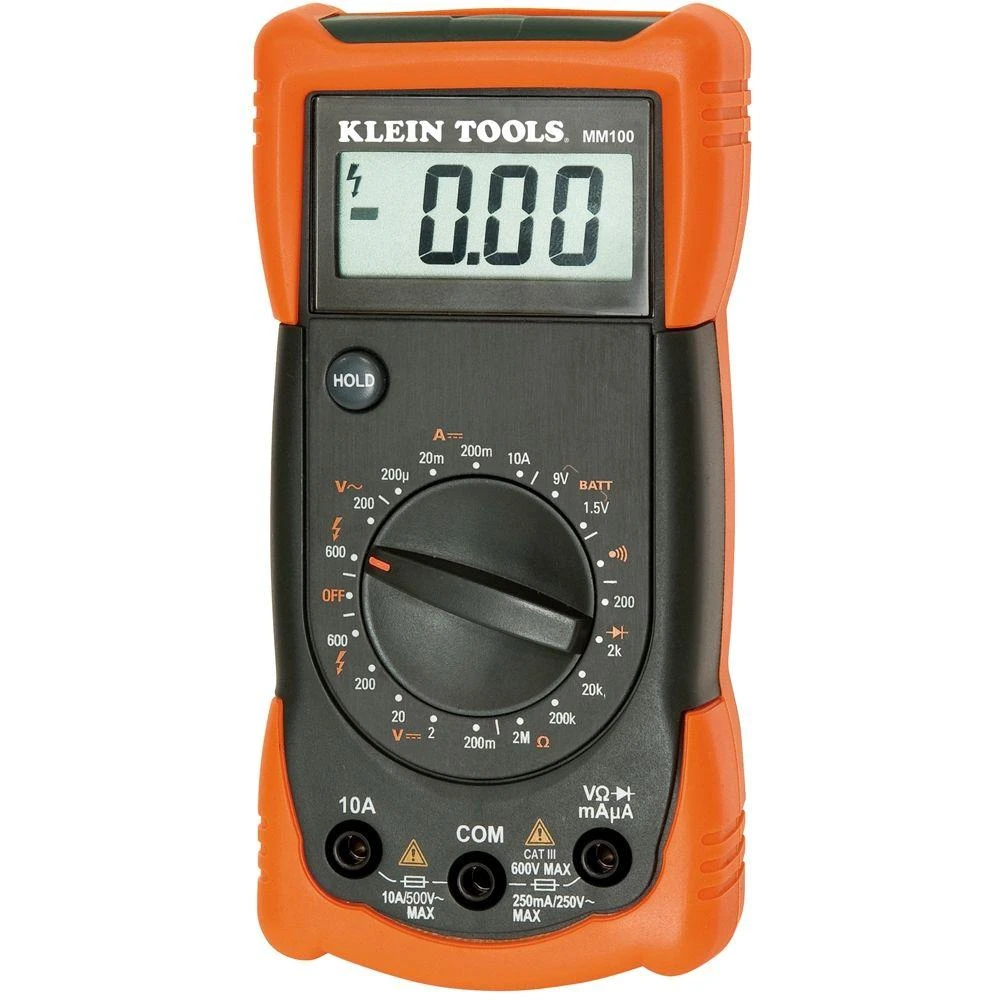 Mm100 Manual Ranging Multimeter With Digital Display And Test Leads