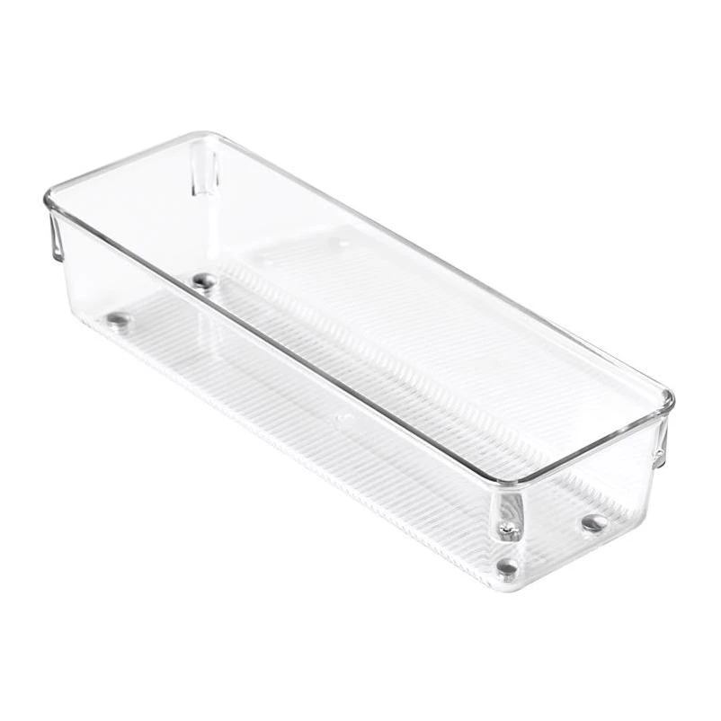 iDesign Clear 2" x 3" x 9" Plastic Drawer Organizer – Compact Storage Bin