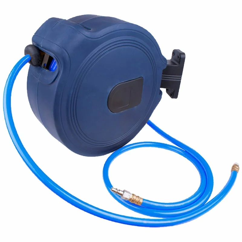 AIR HOSE REEL 15M X 9.5MM(3/8) PU HOSEP/P CASING WALL MOUNTED