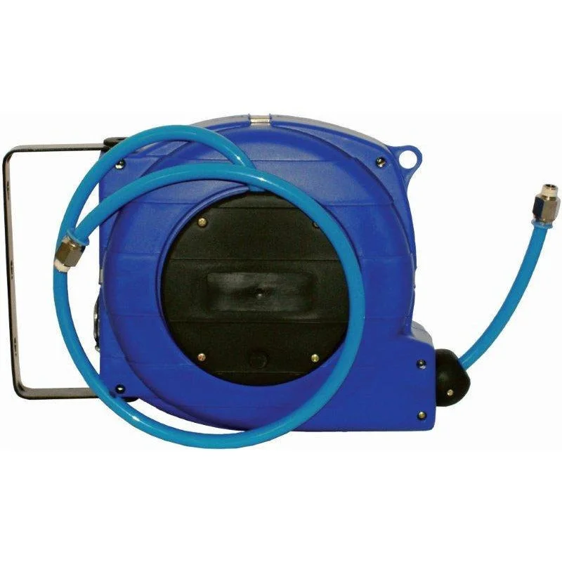 AIR HOSE REEL 9M X 8MM PU HOSE WALL MOUNTED IN PLASTIC CASE