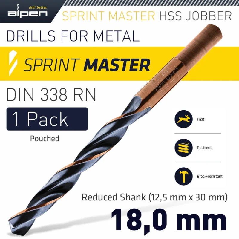 ALPEN SPRINT MASTER 18.0 MM REDUCED SHANK 12.5X30 POUCHED