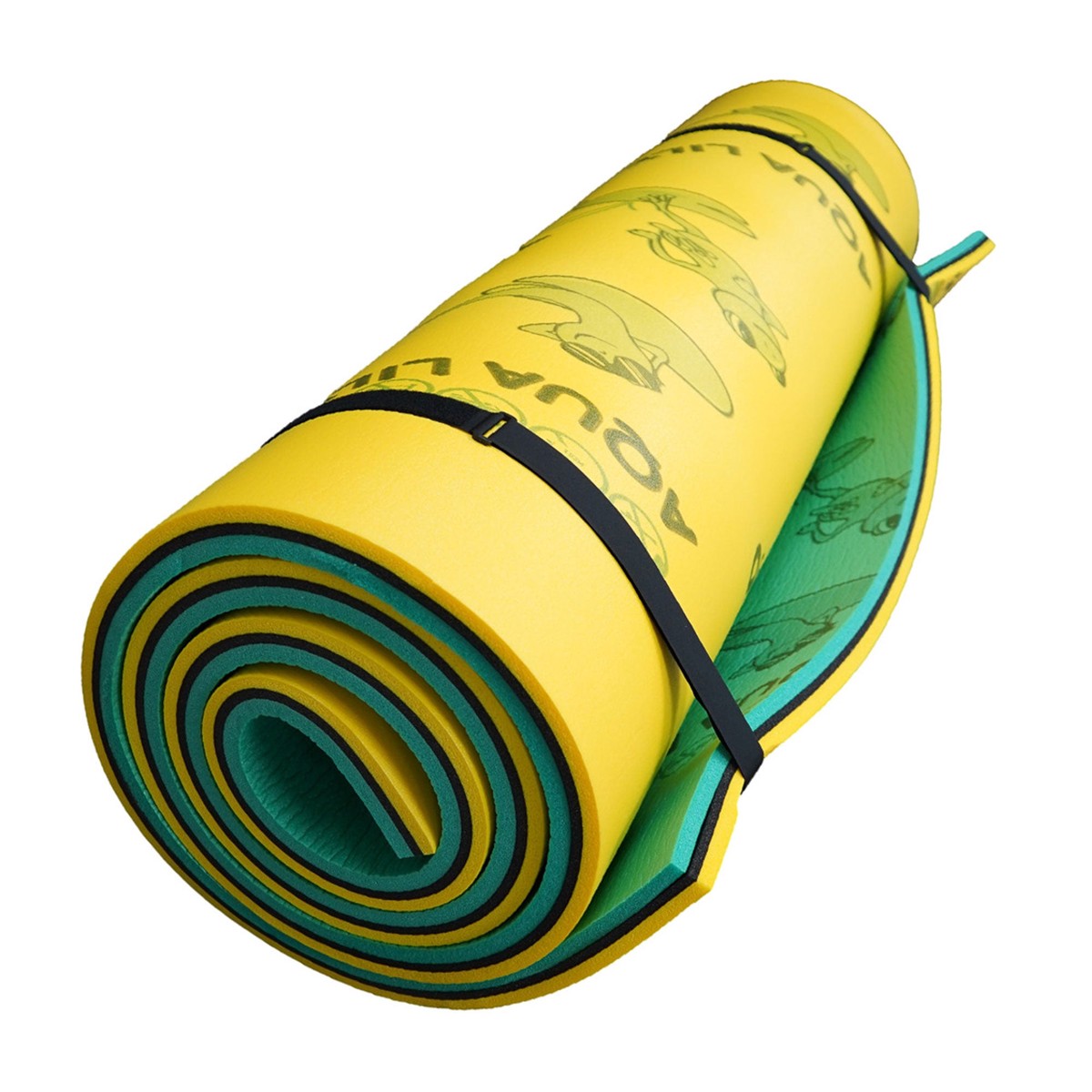 Aqua Lily Pad Floating Mat w/ Duracore, Foam Lake Float, 6 x 18, Yellow/Green