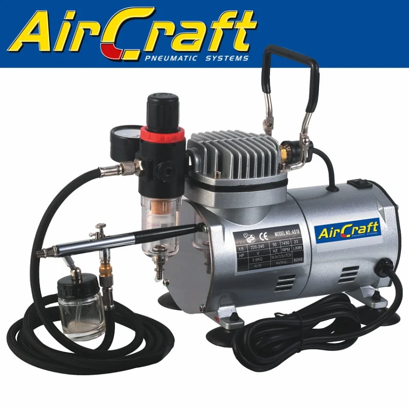 COMPRESSOR WITH AIRBRUSH KIT AND HOSE