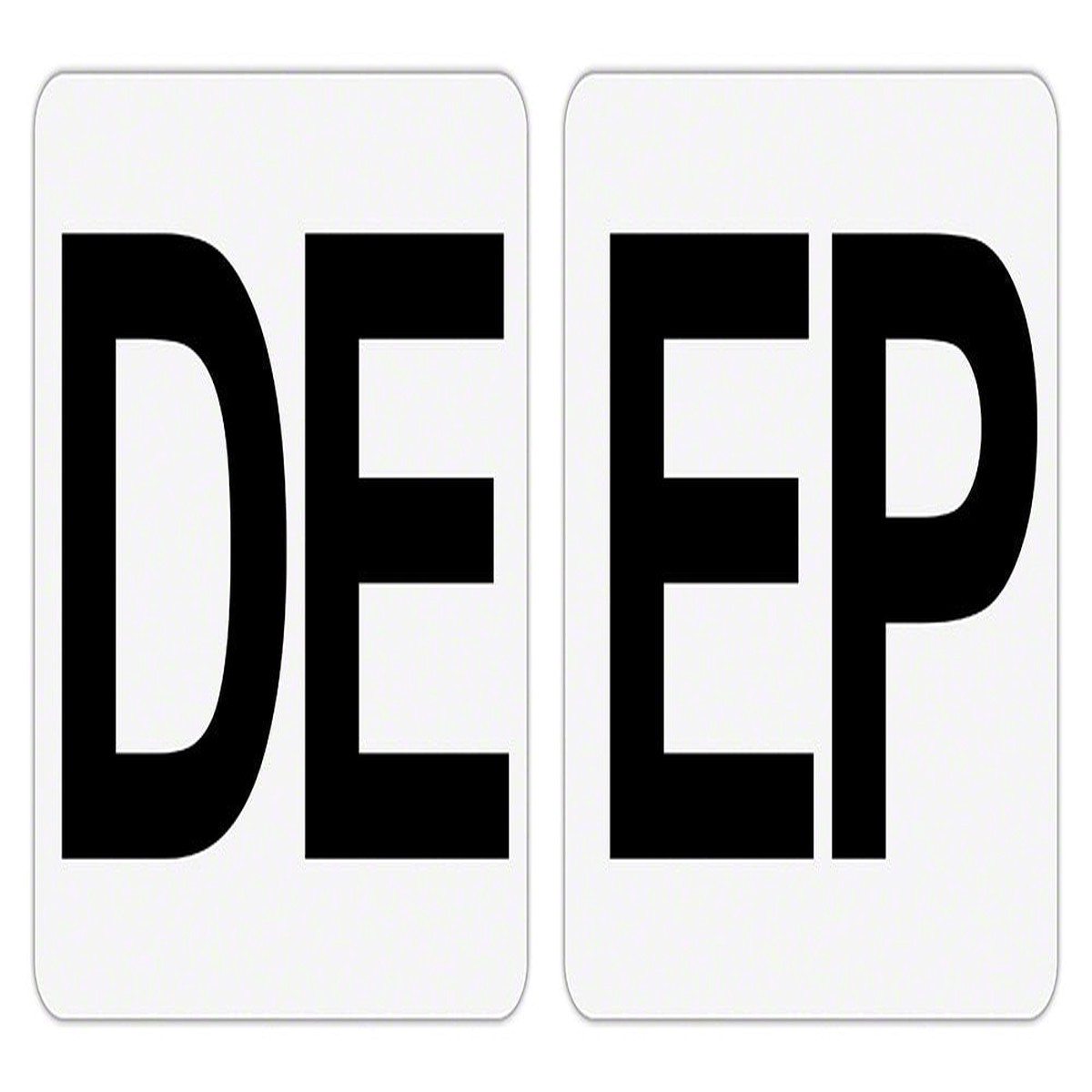 DEEP 2 Tile Message - Plastic Overlay Depth Marker - 6 x 6 Inch with 4 Inch Lettering