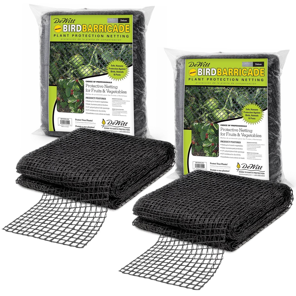 DeWitt 14 Foot Garden Bird Barricade Plant Protector Deluxe Netting (2 Pack)