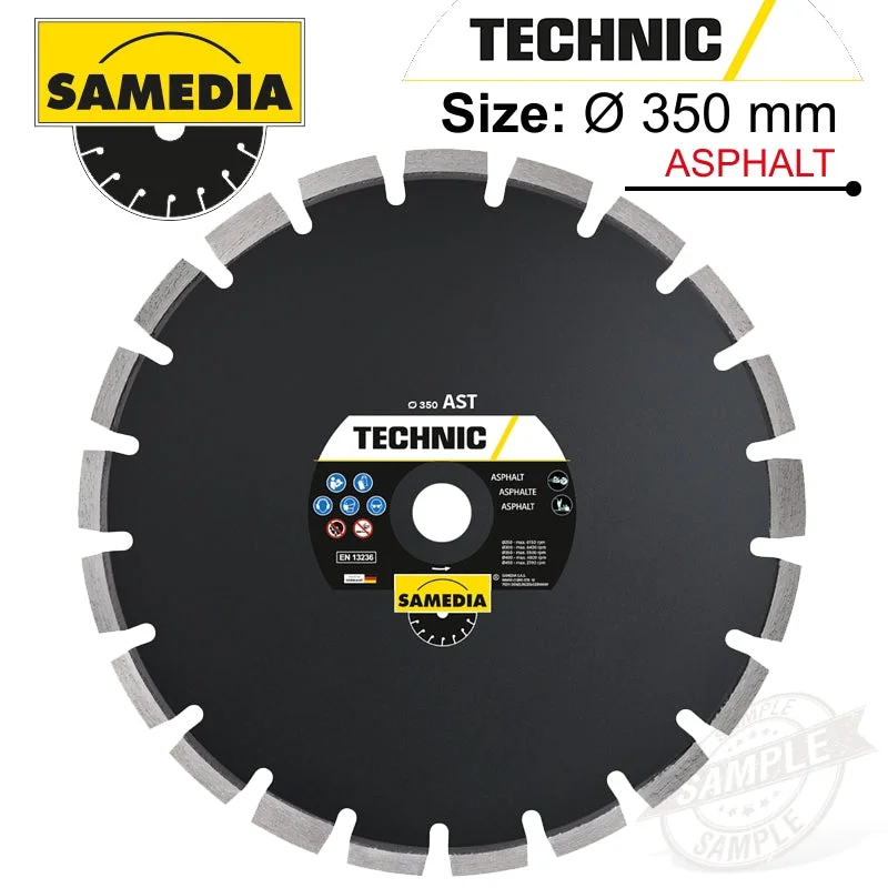 DIAMOND BLADE SEGMENTED 350MM X 25.4 IND ASPHALT TECHNIC AST