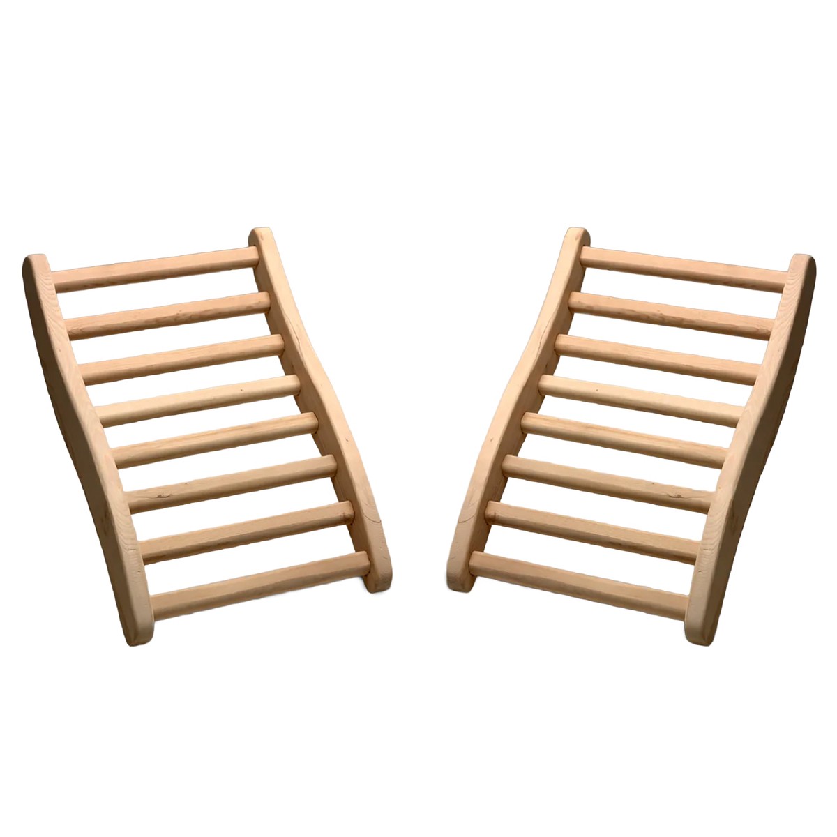 Dynamic Saunas Canadian Hemlock Ergonomic Wooden S-Shaped Sauna Backrest, 2 Pack