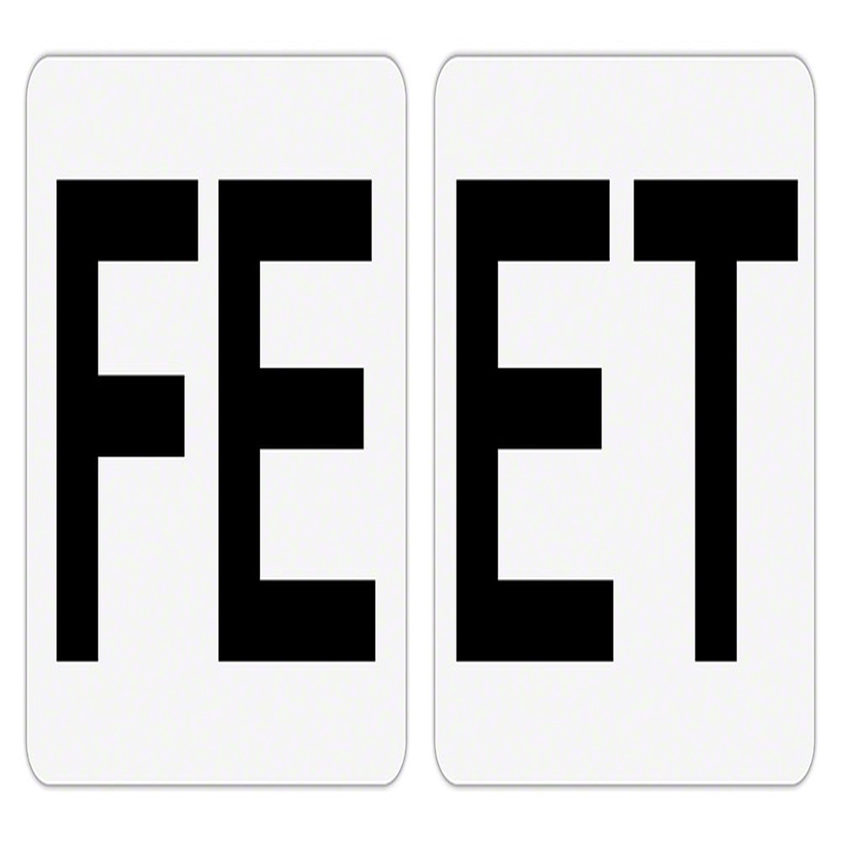 FEET 2 Tile Message - Plastic Overlay Depth Marker - 6 x 6 Inch with 4 Inch Lettering
