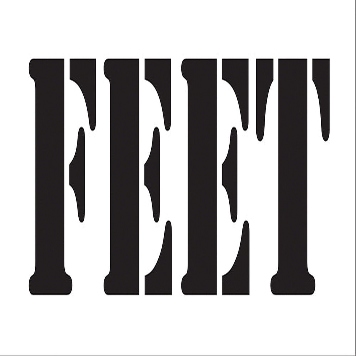 FEET English Reusable Stencil - Depth Marker 16 Inch x 6 Inch with 4 Inch Lettering