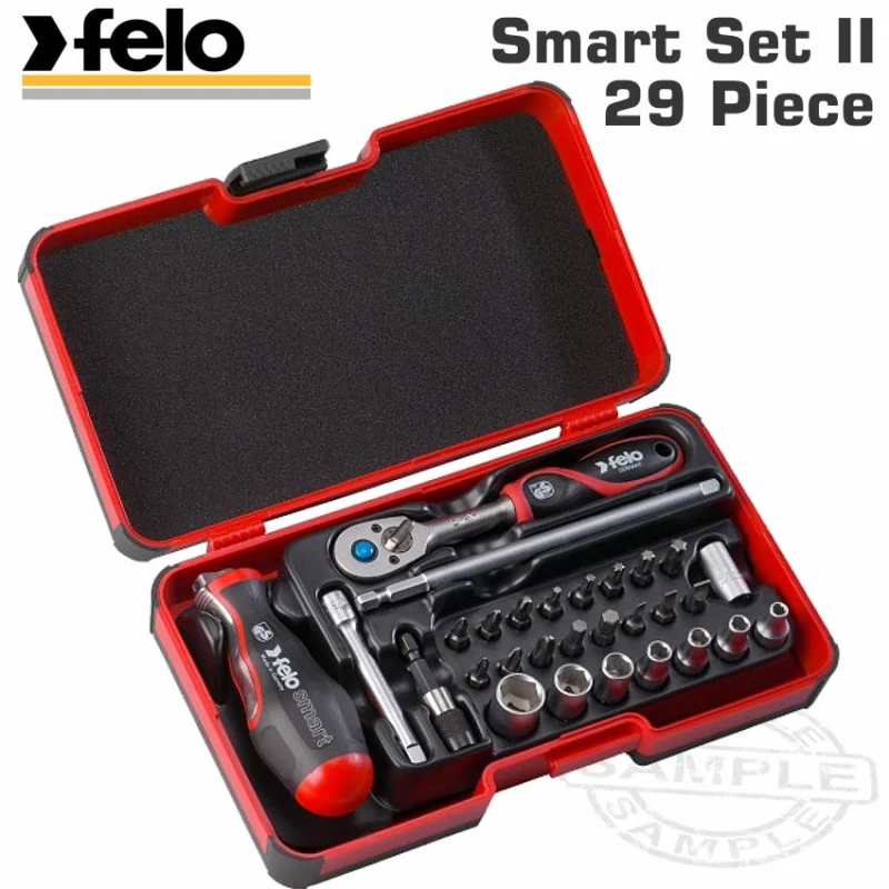 FELO 060 SMART II RATCH. SET 29PC BIT/SOCK. 1/4′ STRONGBOX