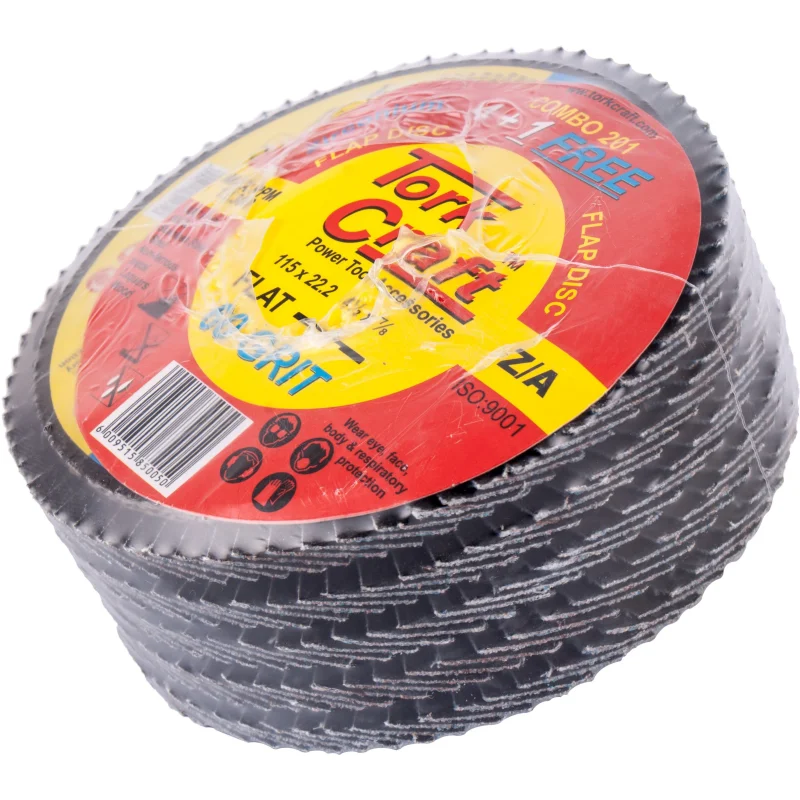 FLAP DISC ZIRCONIUM 115MM 60 GRIT FLAT 4+1 FREE