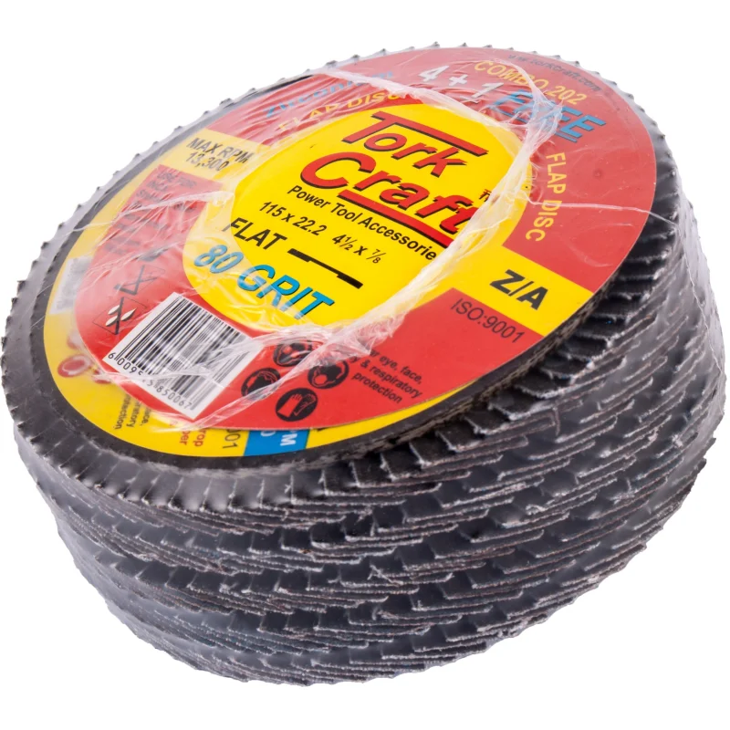 FLAP DISC ZIRCONIUM 115MM 80 GRIT FLAT 4+1 FREE