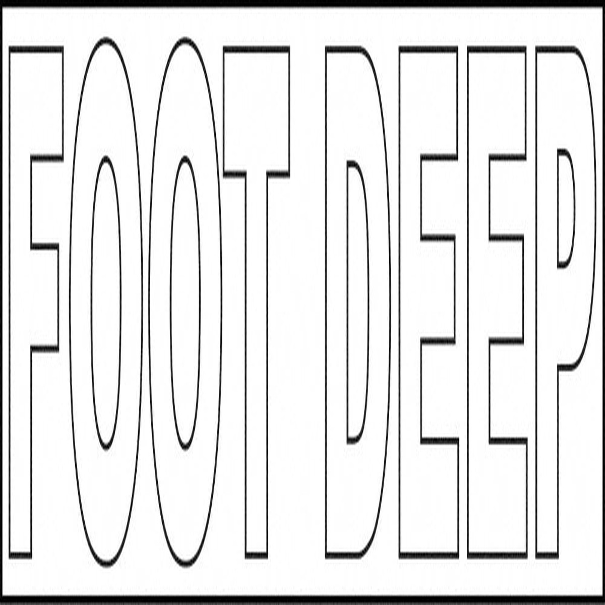 FOOT DEEP Vinyl Depth Marker Stencil 19 Inch x 6 Inch with 4 Inch Lettering