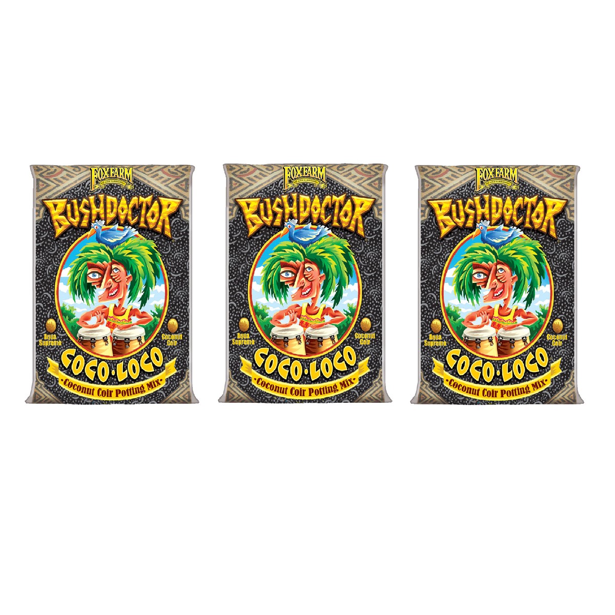 FoxFarm Bush Doctor Coco Loco Plant Garden Soil Mix, 2 Cubic Ft. (3 Pack)