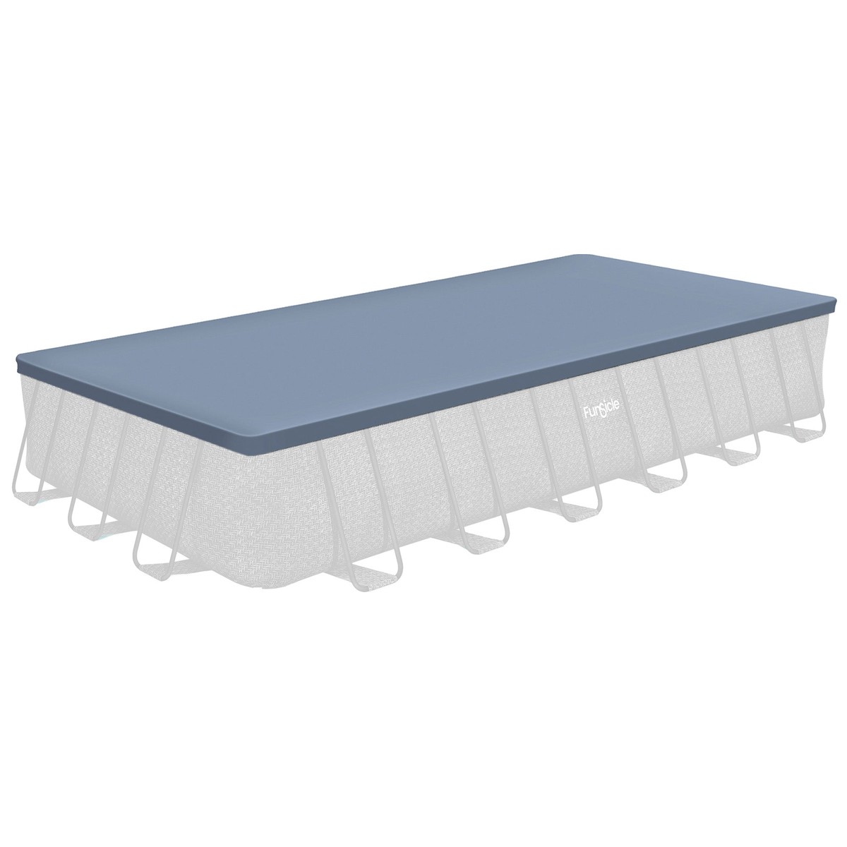 Funsicle 24 Durable Rectangular Pool Cover for Oasis and Activity Pools, Gray