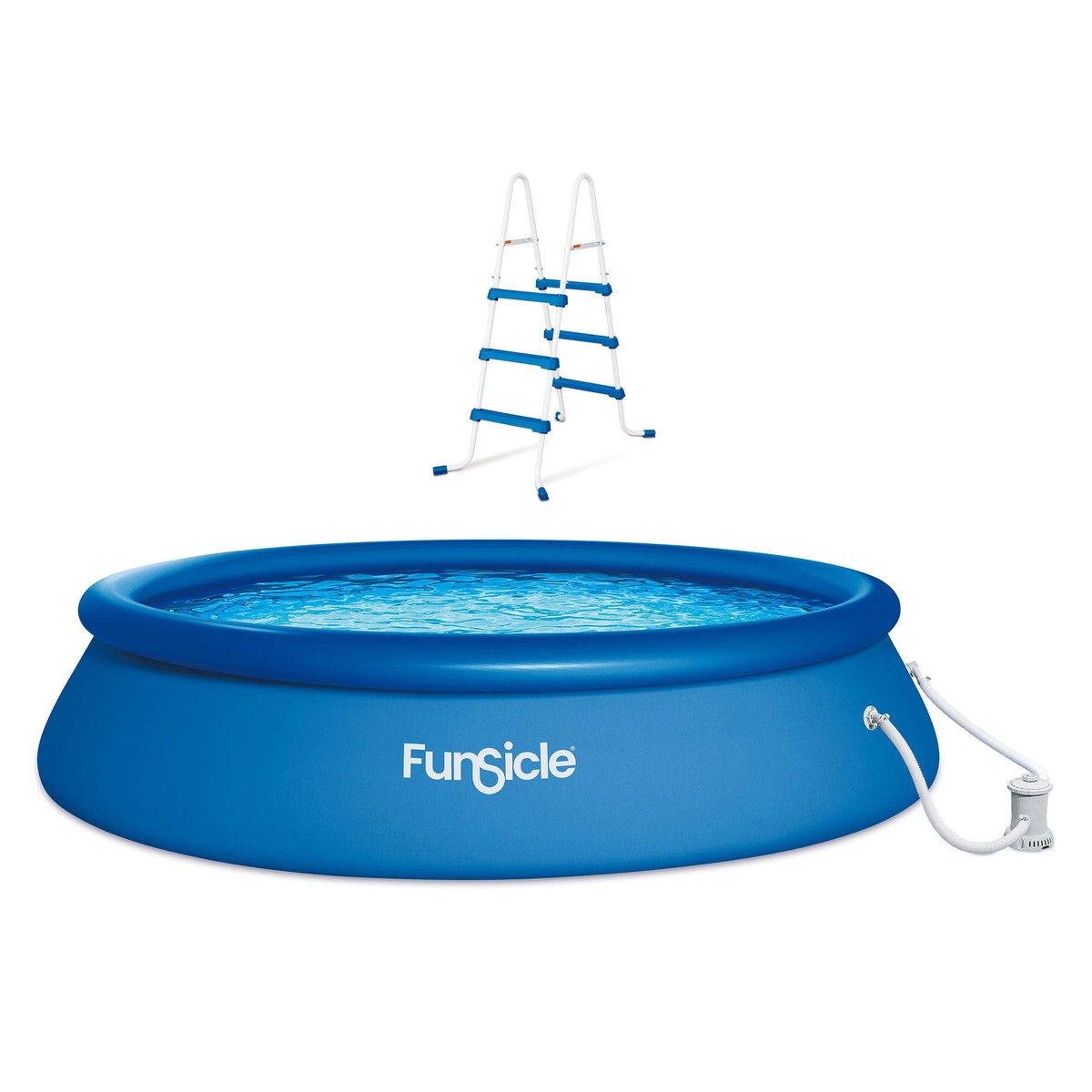 Funsicle 36 SureStep 3 Stair Pool Ladder w/ 10' x 30" QuickSet Pool with Pump